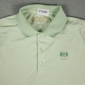 Donald Ross Green White Striped Golf Casual Mens Short Sleeve Polo Shirt Size XL